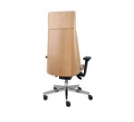 Chaise de bureau ergonomique Moon Wood Simili cuir, avec appui-tête, accoudoirs 3D, mécanisme synchrone + réglage profondeur d'assise, pieds chromé