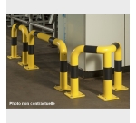 Barrières de protection droite ou en angle Tube Ø 60 x 2 mm d'épaisseur  HT 35 x L120 cm - Long. Hors tout 129 cm