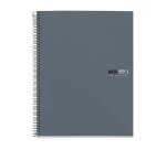 Notebook The Original, Couverture rigide, A4, lignes horizontales, 80 feuilles de 1 couleur, Miquelrius, Grafit.
