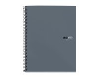 Notebook The Original, Couverture rigide, A4, lignes horizontales, 80 feuilles de 1 couleur, Miquelrius, Grafit.
