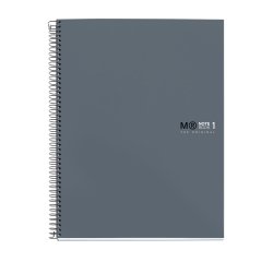 Notebook The Original, Couverture rigide, A4, lignes horizontales, 80 feuilles de 1 couleur, Miquelrius, Grafit.
