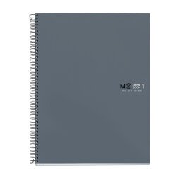 Notebook The Original, Couverture rigide, A4, lignes horizontales, 80 feuilles de 1 couleur, Miquelrius, Grafit.
