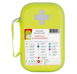 Trousse de secours Véhicule 2/4 personnes en PU jaune