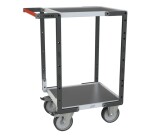 Servante montée 2 plateaux tôle 400 kg 550 x 500 mm roue TPE