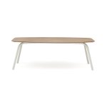 Table d'extérieur OUDON en aluminium plateau effet bois