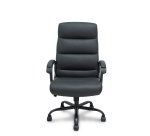 Fauteuil de bureau Opti 545, simili cuir noir, piètement en métal noir