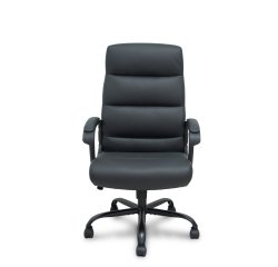 Fauteuil de bureau Opti 545, simili cuir noir, piètement en métal noir