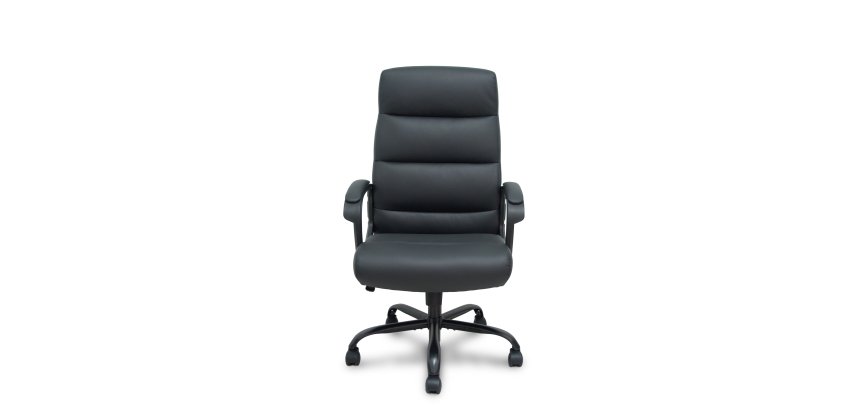 Fauteuil de bureau Opti 545, simili cuir noir, piètement en métal noir