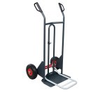 Diable à basculement assisté acier 350 kg bavette mixte poignée à garde roue increvable