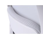 Chaise de bureau ergonomique NICO tissu et maille, avec accoudoirs 3D, appuie-tête, mécanisme synchrone + réglage profondeur d'assise, pieds blancs