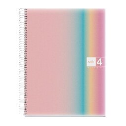 Notebook Aurora, Couverture souple, A4, quadrillage 5x5 mm, 120 feuilles de 4 couleurs, Miquelrius, West Bay.
