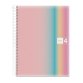 Notebook Aurora, Couverture souple, A4, quadrillage 5x5 mm, 120 feuilles de 4 couleurs, Miquelrius, West Bay.
