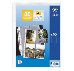 Pochettes perforées Viquel 23.5 x 32 cm pour photos 10x15 cm - sachet de 10