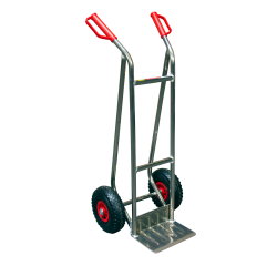 Diable aluminium 200 kg sans patins bavette fixe 280 x 260 mm roue  pneumatique