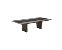 Table de réunion Xennon L.281 x P.140 cm avec insert en cuir