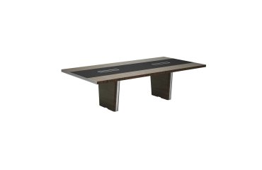 Table de réunion Xennon L.281 x P.140 cm avec insert en cuir