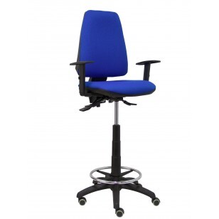 Taburete Elche S tela brazo regulable rueda nailon - Azul