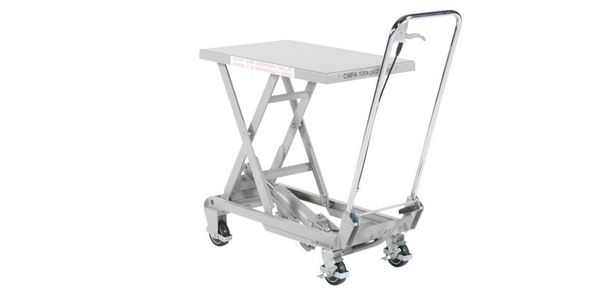 Table élévatrice manuelle aluminium 100 kg