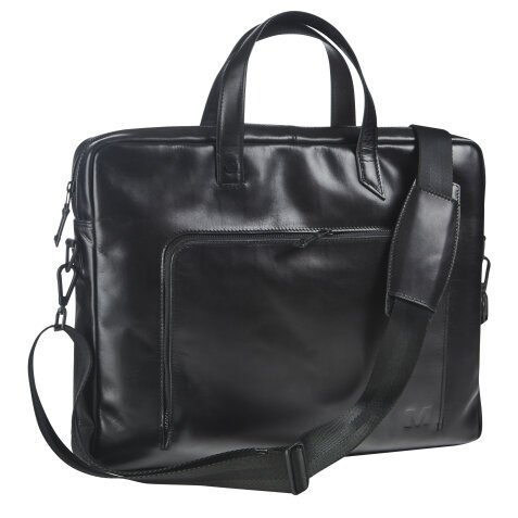 Lederen business tas met laptopvak 17"