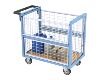 Chariot conteneur grillagé sans toit, 850 x 500 mm, 250 kg