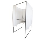 Isoloir PMR 100x130cm avec rideau ignifuge