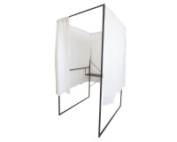 Isoloir PMR 100x130cm avec rideau ignifuge