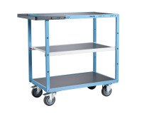 Servante mécano-soudée 3 plateaux tôle galvanisée 250 kg 850 x 500 mm roue TPE