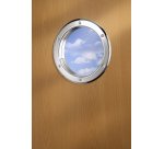 Hublot de porte rond nickelé mat