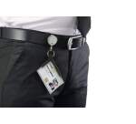 Porte-badge DELUXE PRO pour 1 carte de sécurité avec enrouleur chromé - Boîte de 10 pièces