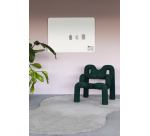 Tableau en verre mat 100x150cm - Cloud Dancer Blanc - Coin Arrondi - Legamaster