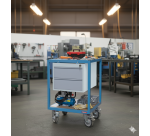 Petite servante établi 2 tiroirs plateau bois médium 400 kg roue TPE