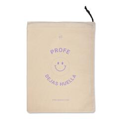 Bolsa tela regalo "Profe dejas huella"
