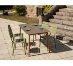 Table d'extérieur ARNON - aluminium pieds en teck naturel marron