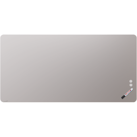 Tableau en verre mat 100x200cm - Warm Grey - Coin Arrondi - Legamaster
