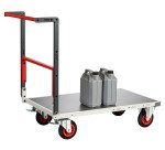 Chariot pliable plateau tôle galvanisée 400 kg 850 x 500 mm roue caoutchouc