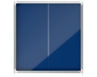 Vitrina NOBO Premium Plus de puerta corredera con fondo de fieltro 12xA4 hojas, gris