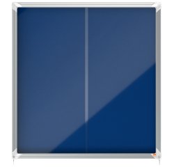 Vitrina NOBO Premium Plus de puerta corredera con fondo de fieltro 12xA4 hojas, gris