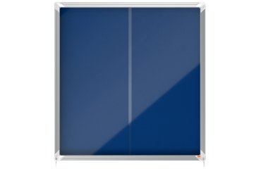 Vitrina NOBO Premium Plus de puerta corredera con fondo de fieltro 12xA4 hojas, gris
