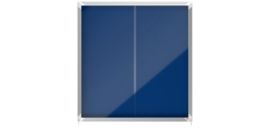 Vitrina NOBO Premium Plus de puerta corredera con fondo de fieltro 12xA4 hojas, gris