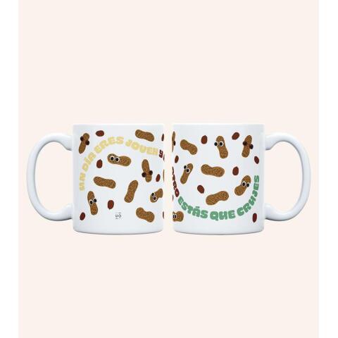 Taza "Un día eres joven y al otro estás que crujes" 350ml, cerámica