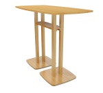 Table haute Woody H.110 x P.75 cm piètement bois massif
