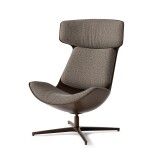 Fauteuil lounge CLEO  piètement aluminium coloris Bronze
