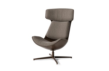 CLEO lounge chair with aluminum legs in Bronze color