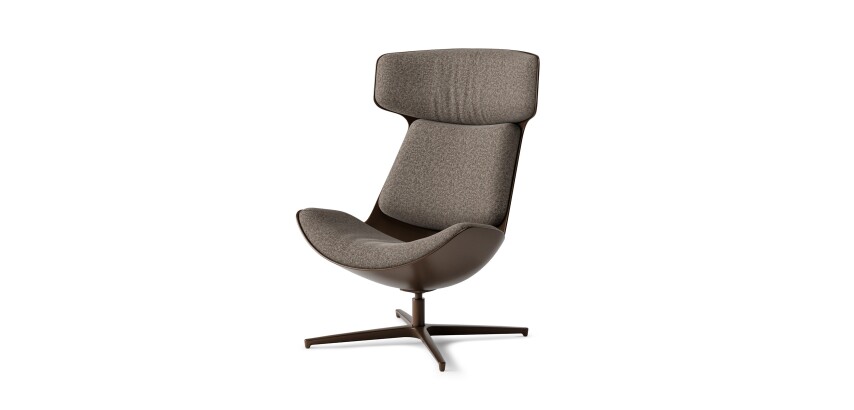 CLEO Lounge-Sessel mit Aluminiumgestell in Bronze-Farbe