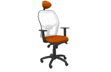 Silla Jorquera malla blanca asiento bali con cabecero fijo
