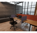 Séparateur de bureau acoustique latéral Pauline Flexmute en PET 12 mm pour plateau 25mm