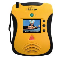 Pack Defibtech Lifeline view : défibrilateur DEA NL/FR avec sac de transport et armoire murale