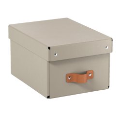 Caja de almacenamiento Leitz Puro con tapa, pequeña, 7L, cartón 100% reciclado, paquete de 2