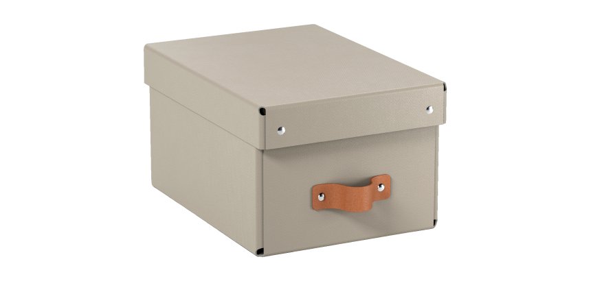 Caja de almacenamiento Leitz Puro con tapa, pequeña, 7L, cartón 100% reciclado, paquete de 2 - Beige - 7