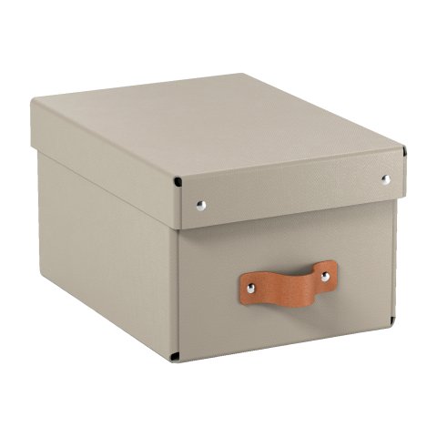 Caja de almacenamiento Leitz Puro con tapa, pequeña, 7L, cartón 100% reciclado, paquete de 2 - Beige - 7